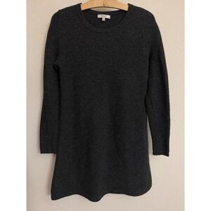 Madewell Merino Wool Sweater Dress Charcoal Grey Waffle Knit Long Sleeve S